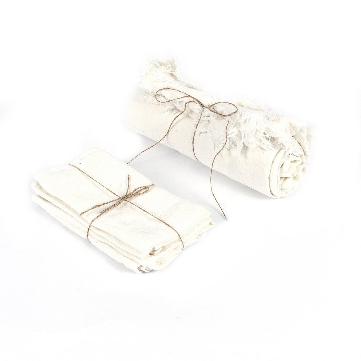 Tablecloth Linen White 150x150cm 5