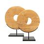 Plate on stand Teak brown 4