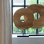 Plate on stand Teak brown 3