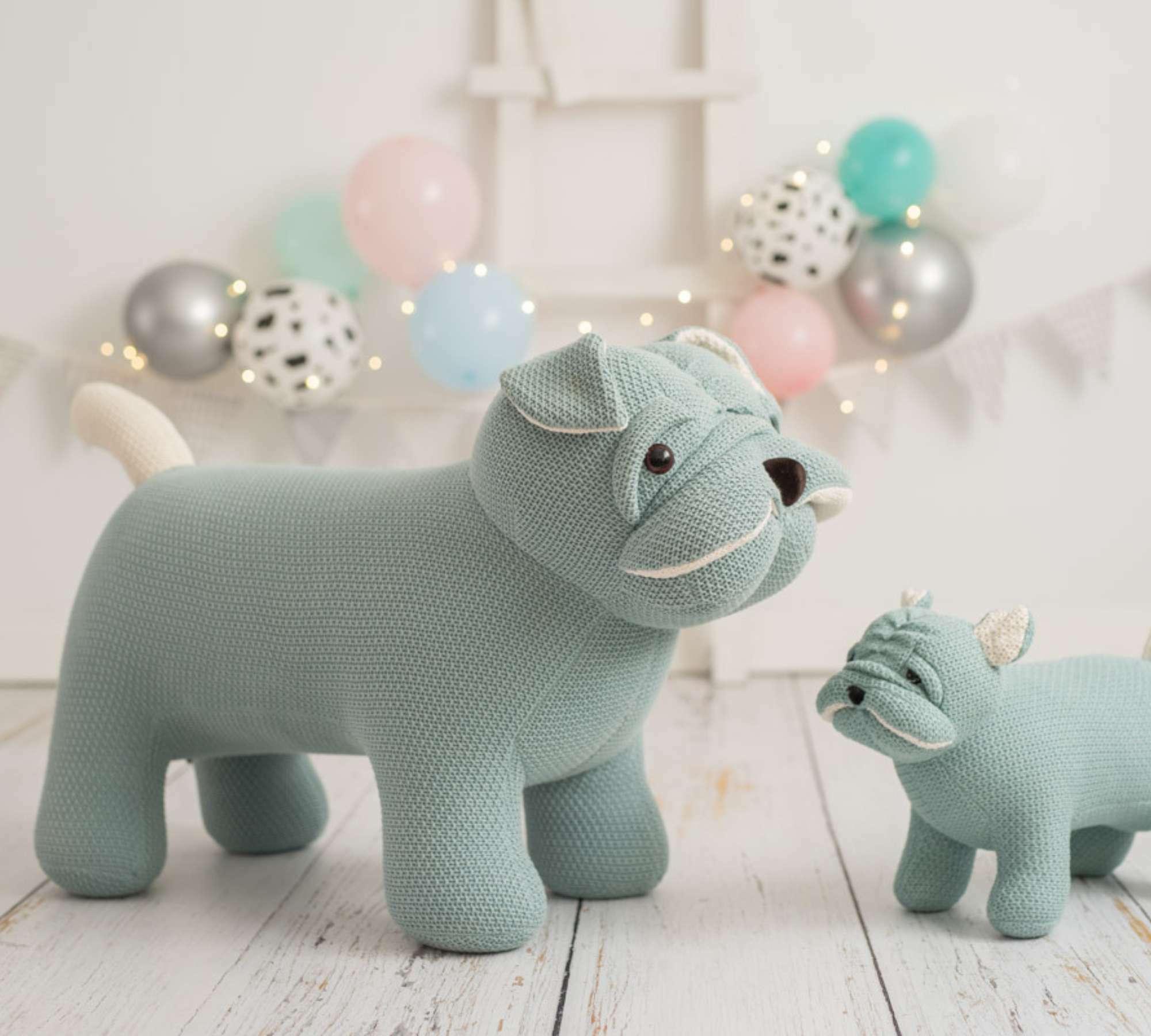Hund Mini Plüschtier Baumwolle Blau 4
