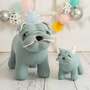 Hund Mini Plüschtier Baumwolle Blau 5