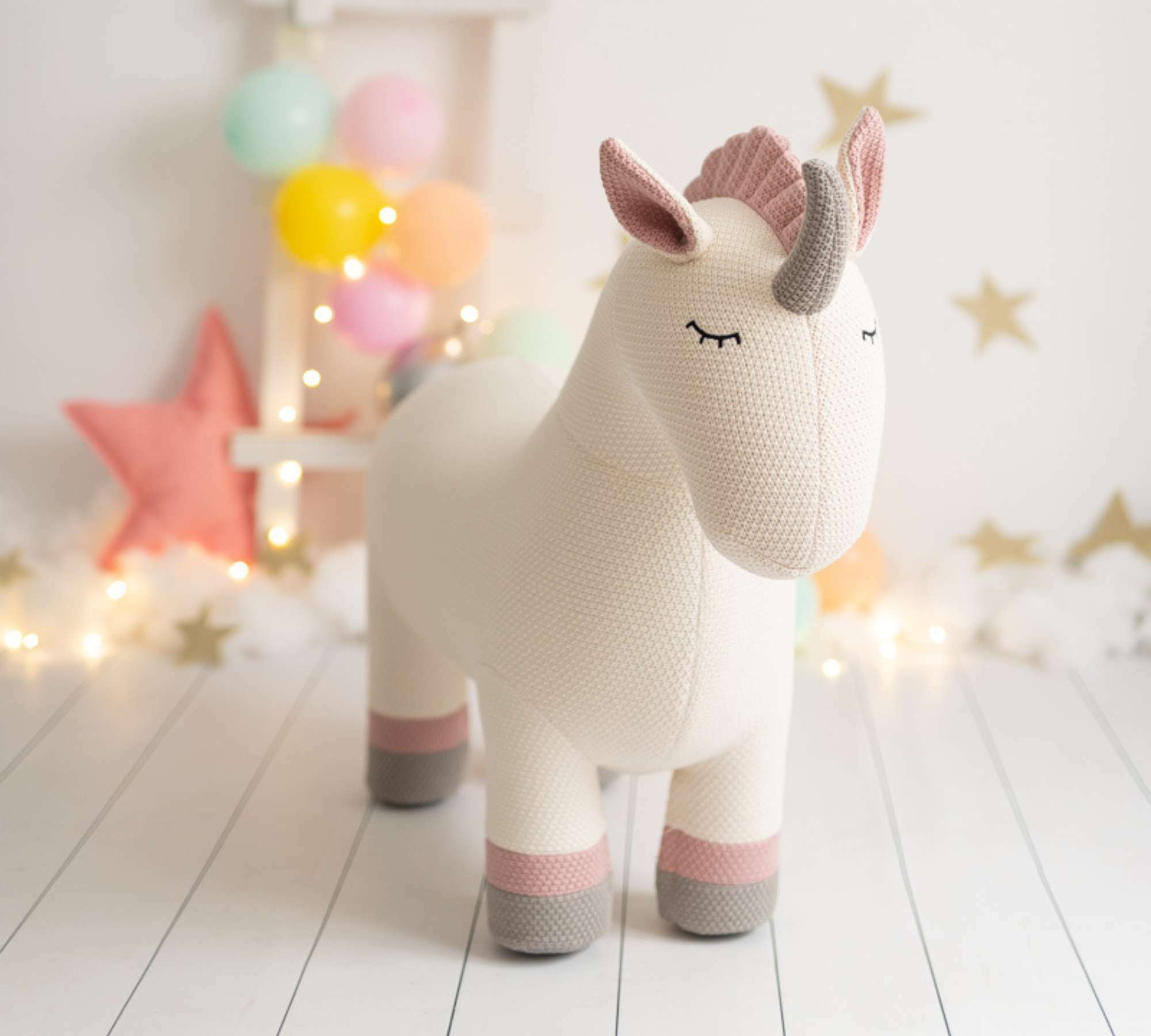 Unicorn Maxi Plush Toy Cotton Wood White 0