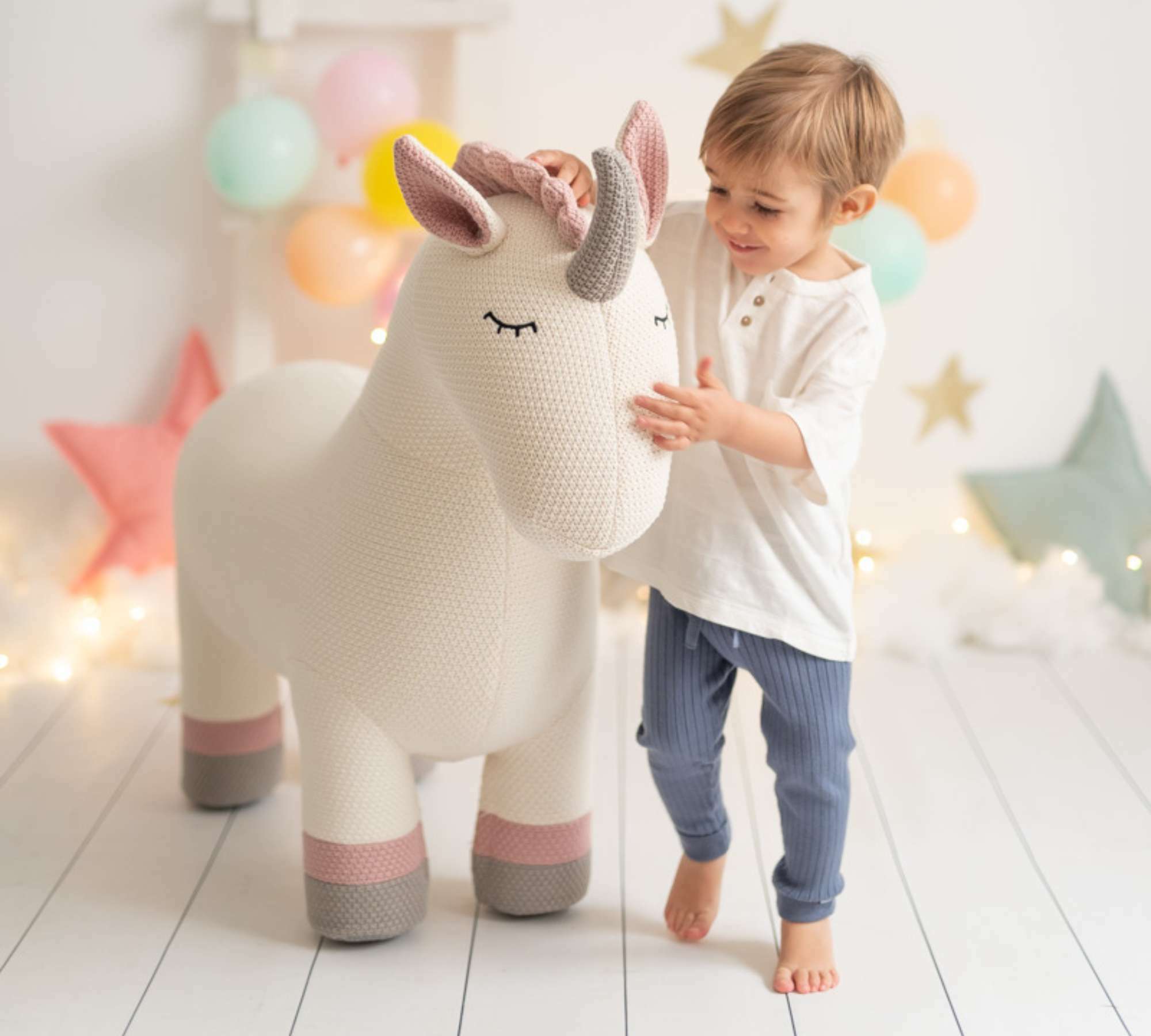 Unicorn Maxi Plush Toy Cotton Wood White 4