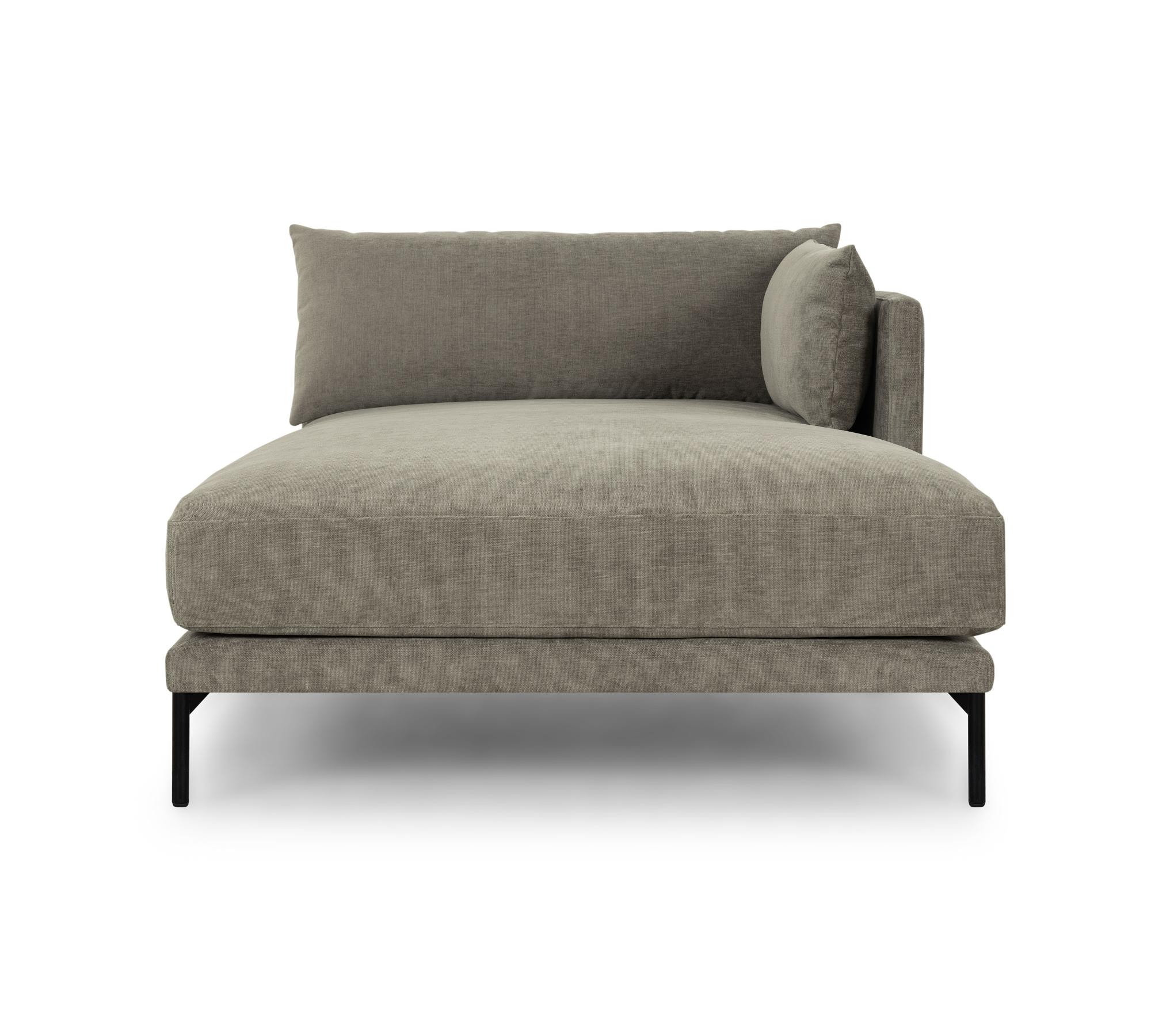 Vincent 1-seater chaise longue right Planet Grey Green 2