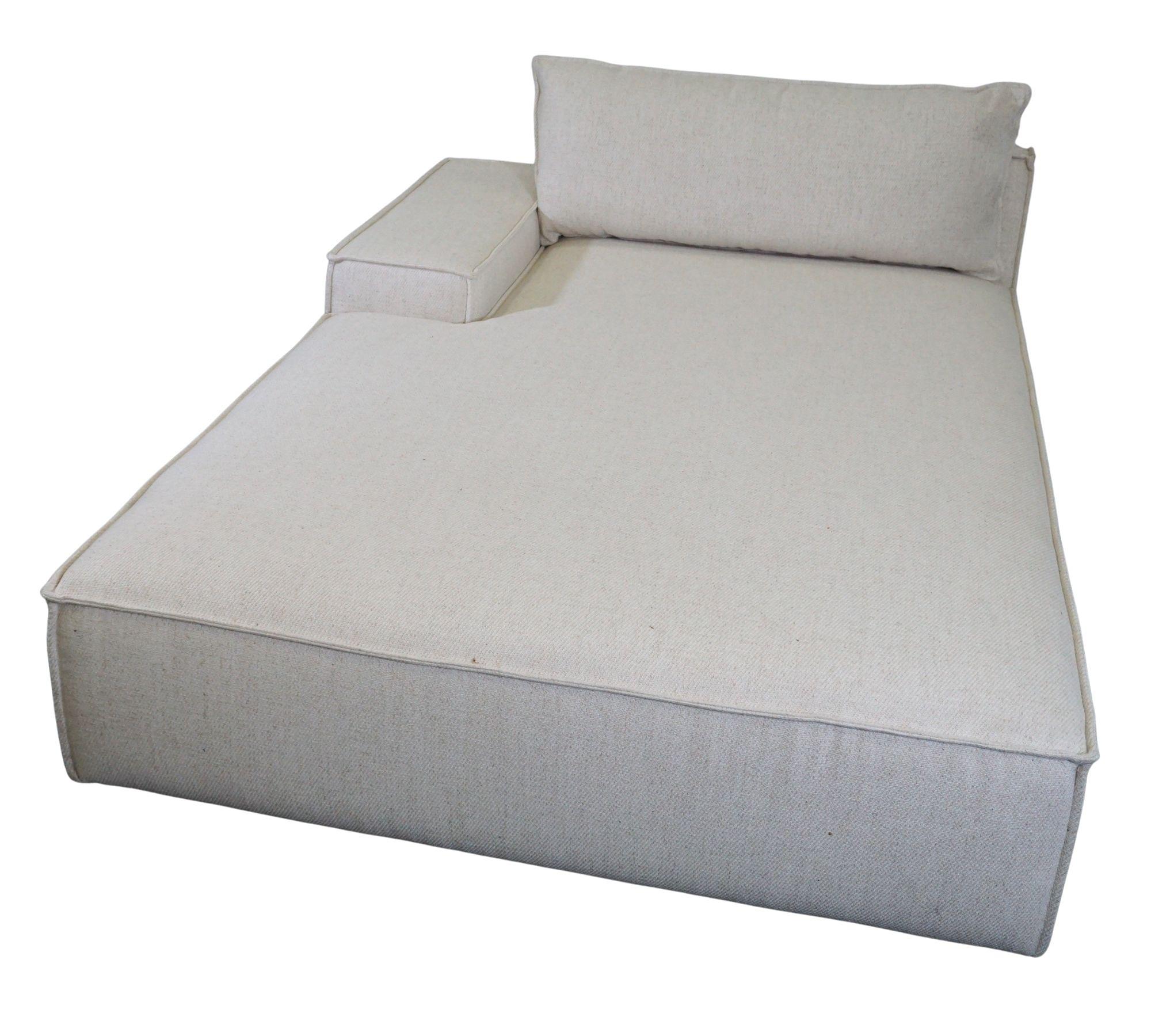 Daphne 1-seater chaise longue Left Moonlight Sand 7