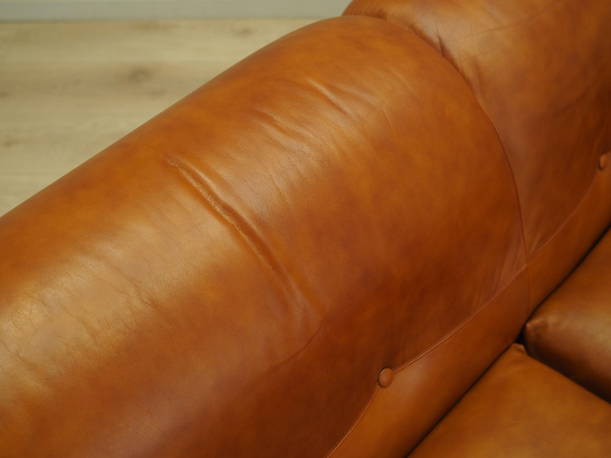 Sofa Leather Red 1970s 9