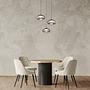 Quintara Type A LED pendant lamp smoked glass iron 3-flame 2