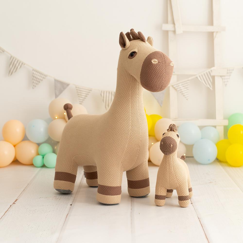 Horse Maxi & Horse Mini Plush Toy Cotton Brown 4