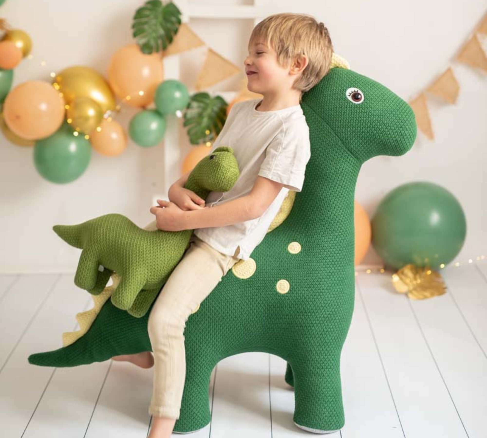 Dino Mini Plush Toy Cotton Green 7