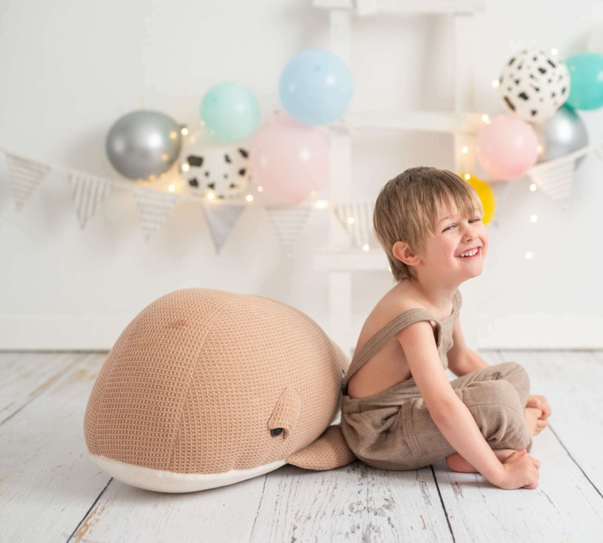 Whale Maxi Soft Toy Cotton Beige 6