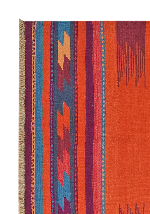 Tappeto Kilim Gashgai arancione 1