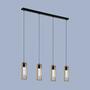 4-flame pendant light with wooden frame 1