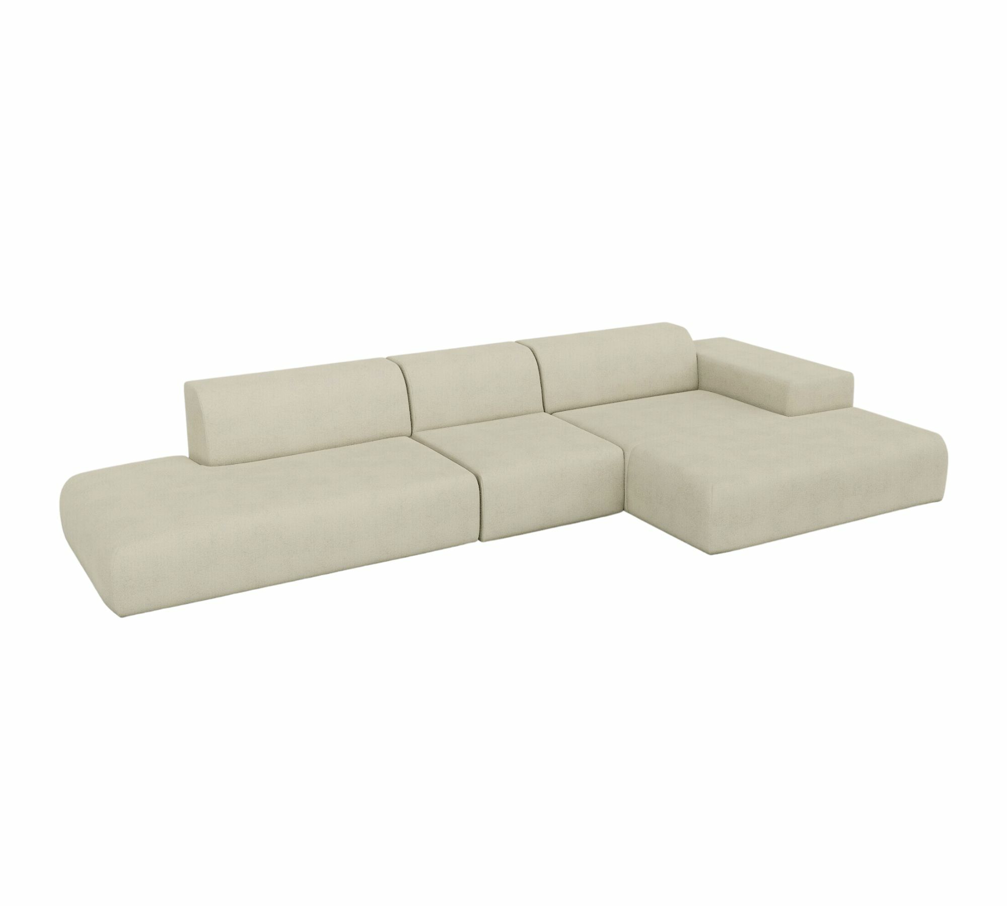 Pyllow Sofa Récamiere Rechts Webstoff Cremeweiß 0
