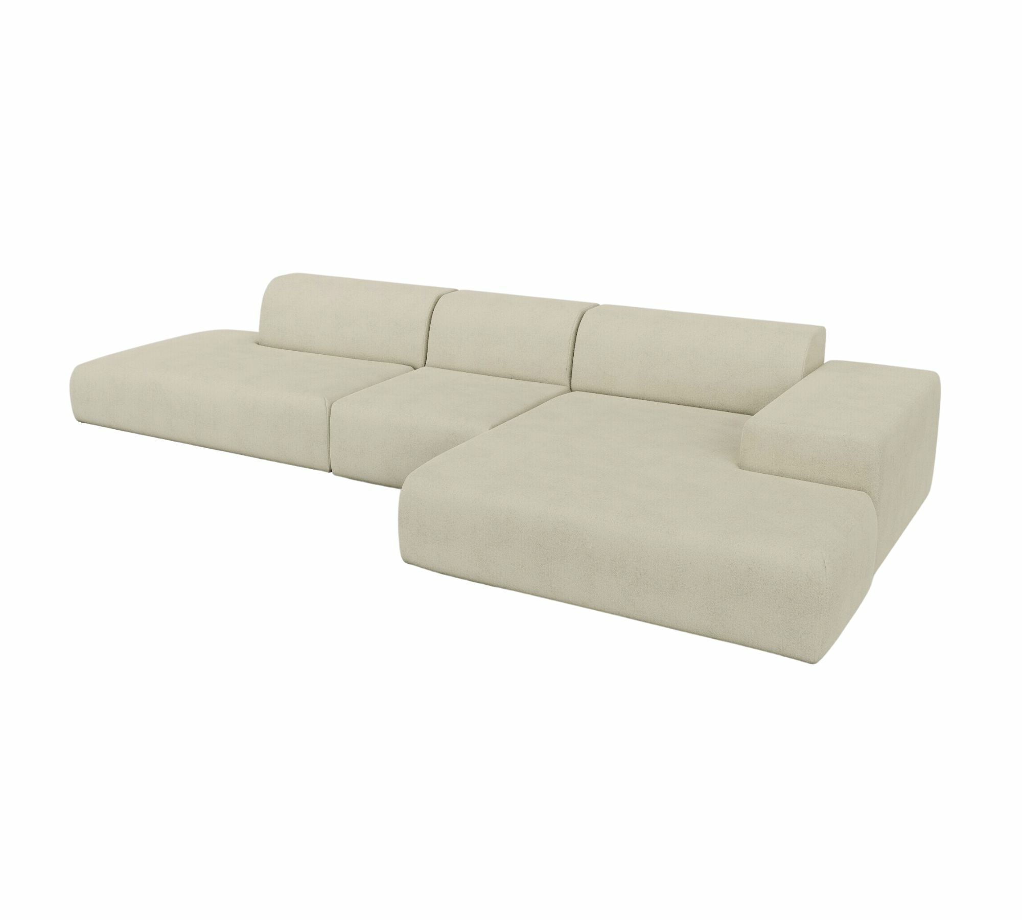 Pyllow Sofa Récamiere Rechts Webstoff Cremeweiß 1