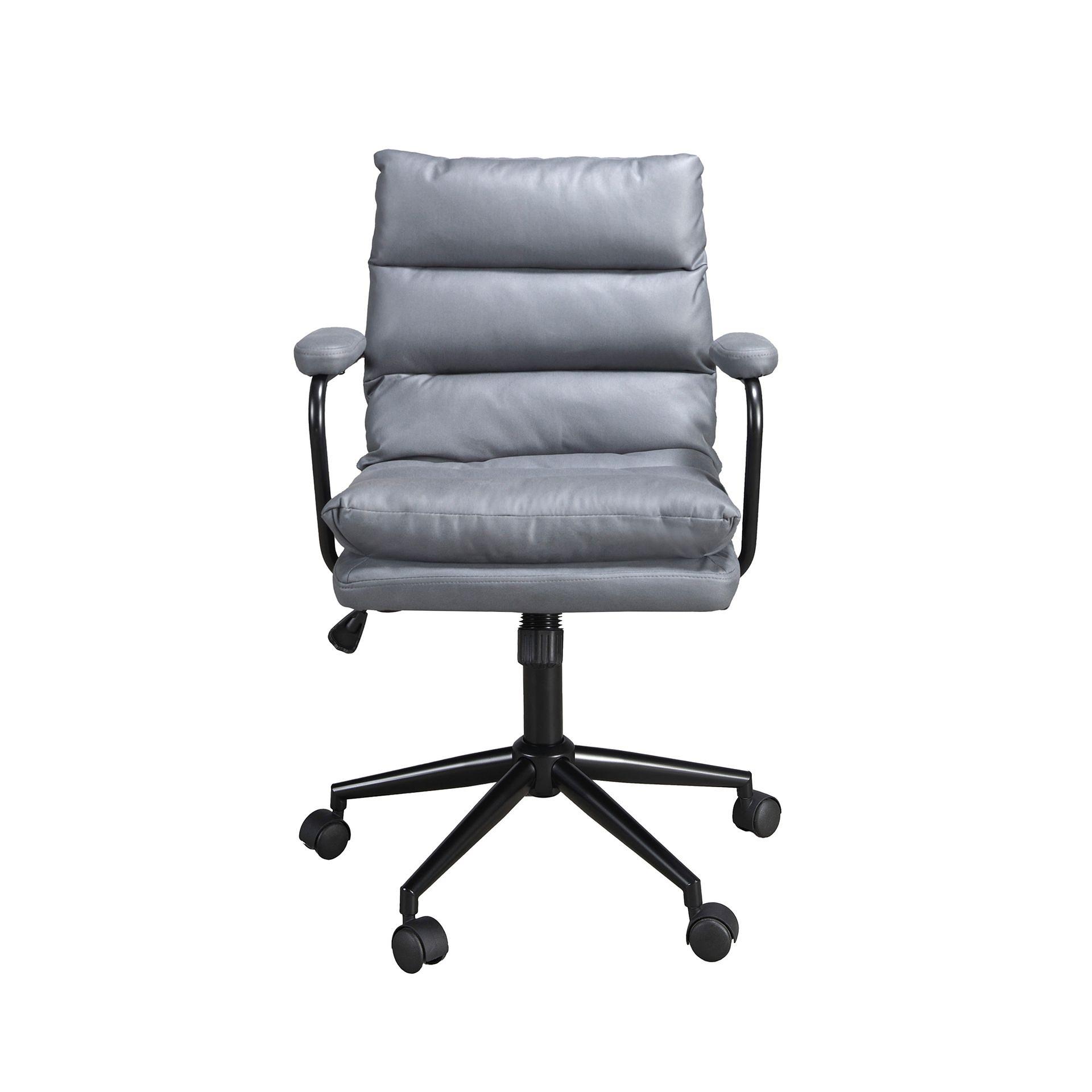 Swivel office chair textile grey 1