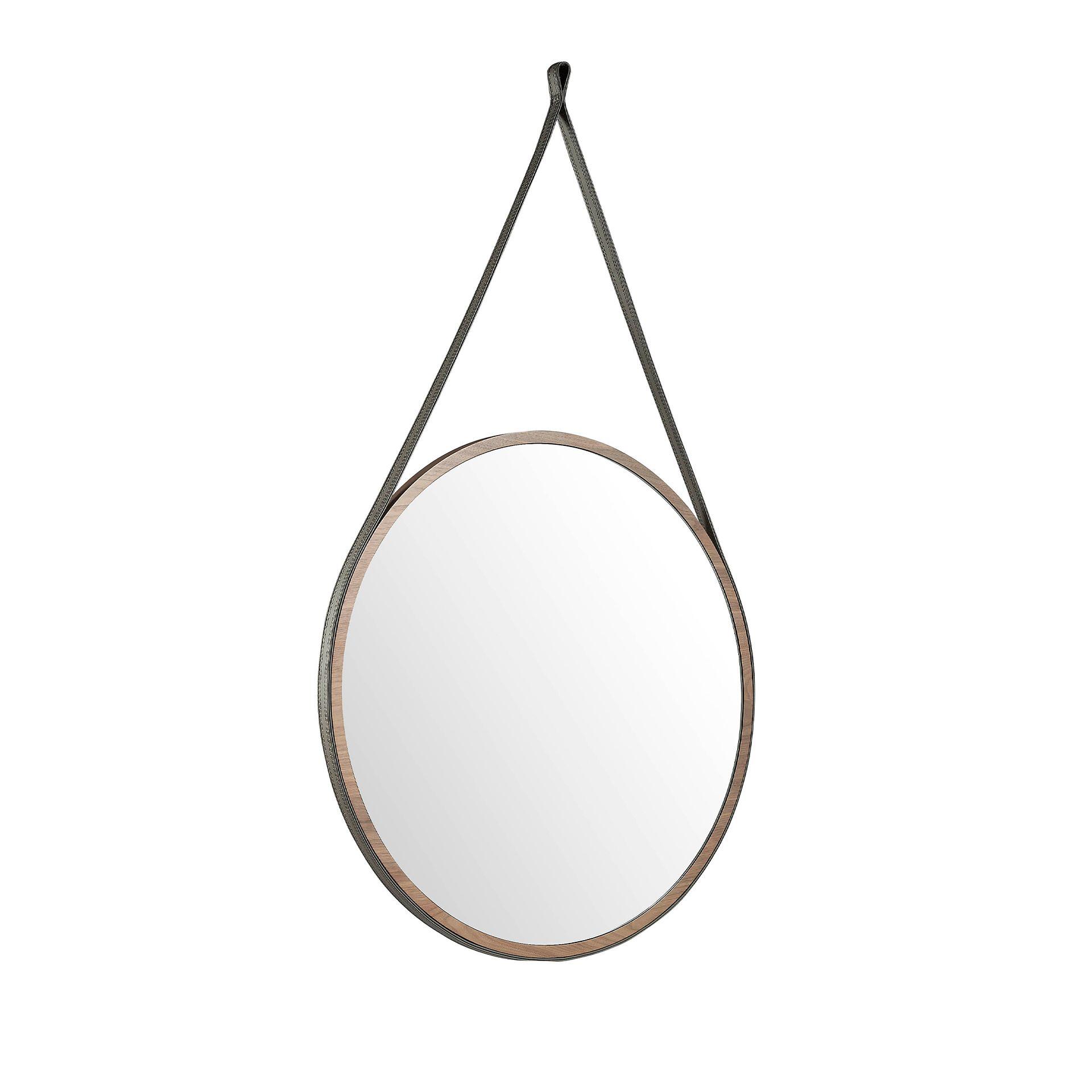 Wall mirror walnut veneer Ø75cm 0