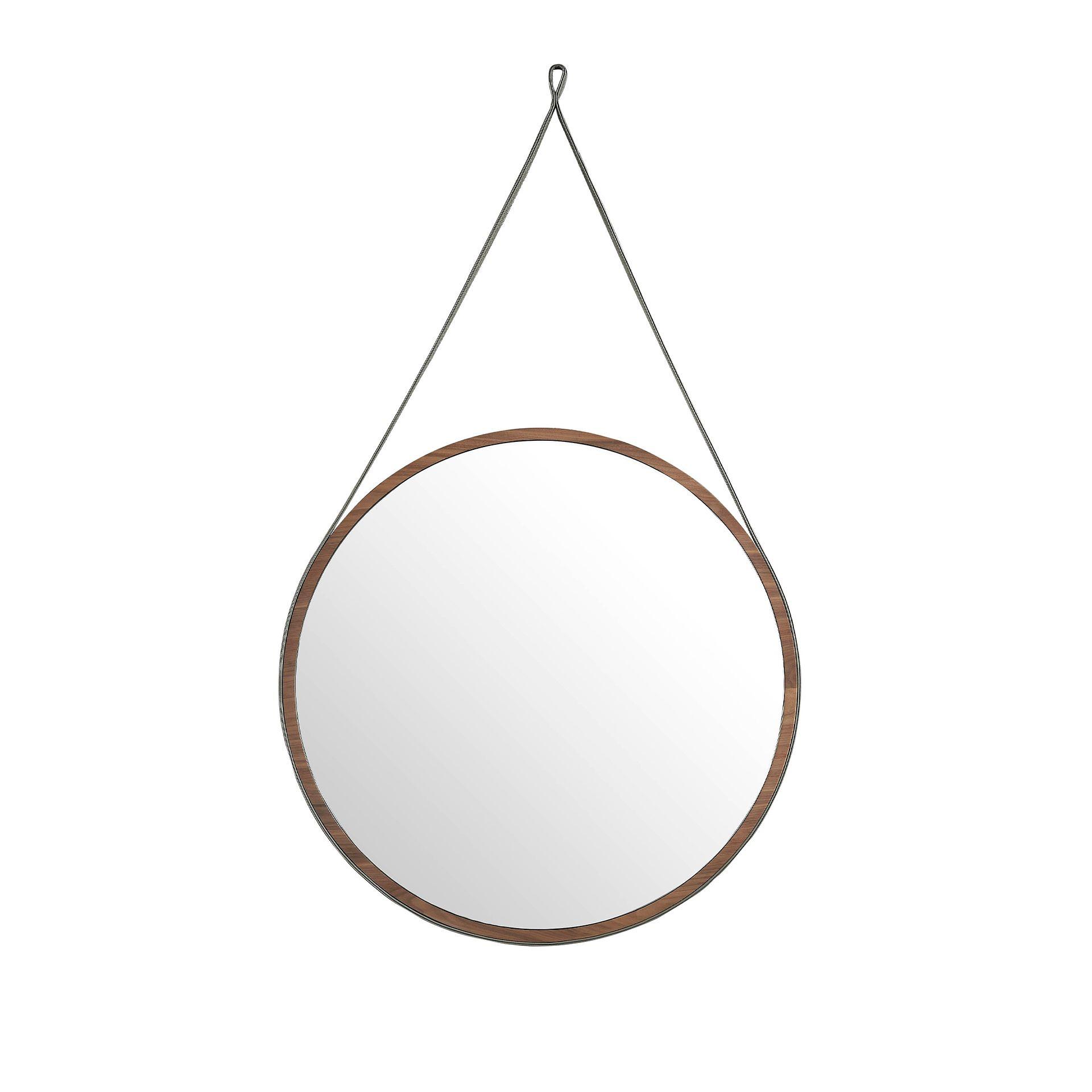 Wall mirror walnut veneer Ø75cm 1