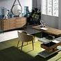 Wall mirror walnut veneer Ø75cm 3