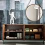 Wall mirror walnut veneer Ø75cm 4