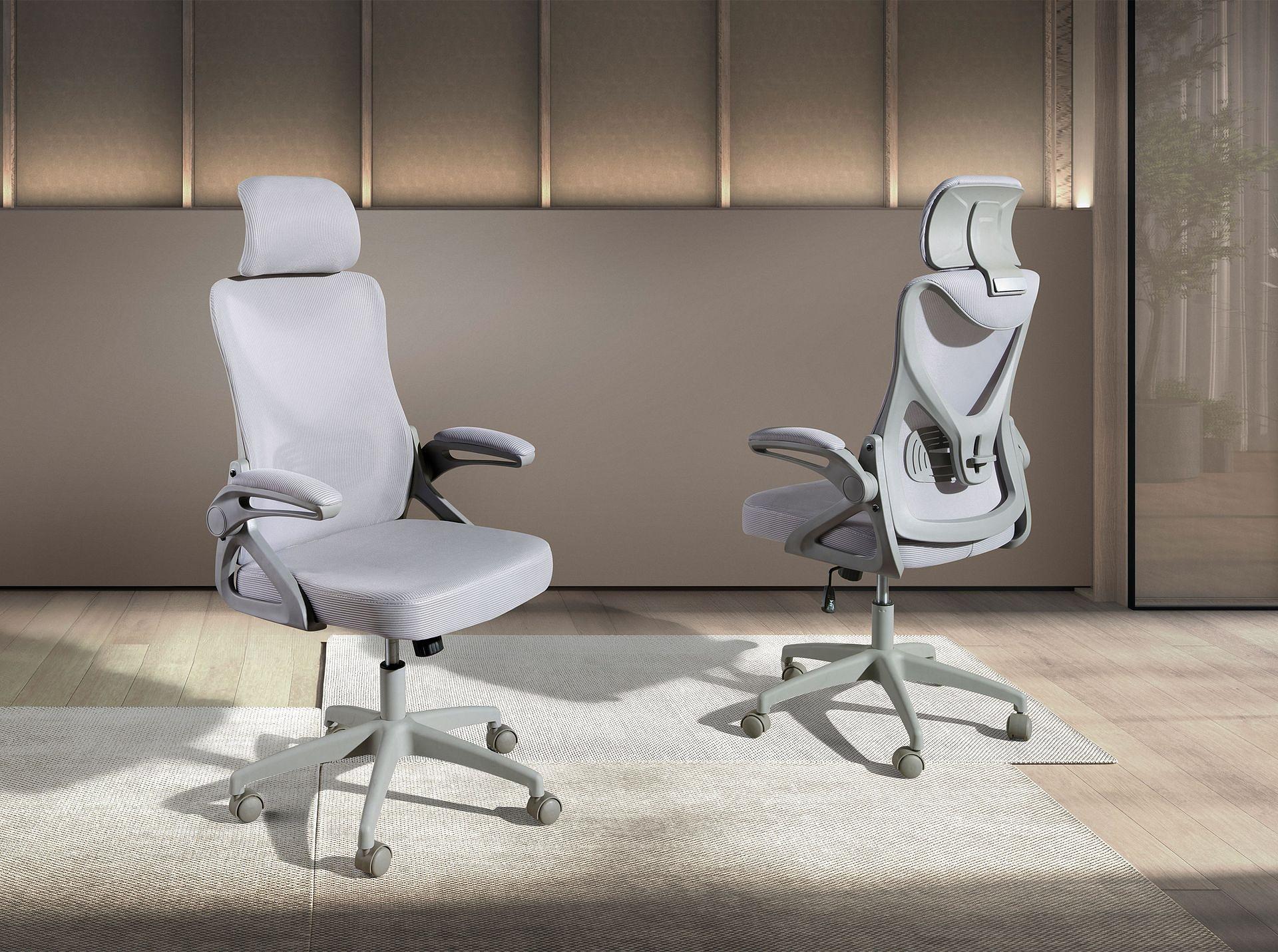 Swiveling office chair fabric gray 2