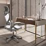 Swiveling office chair fabric gray 5