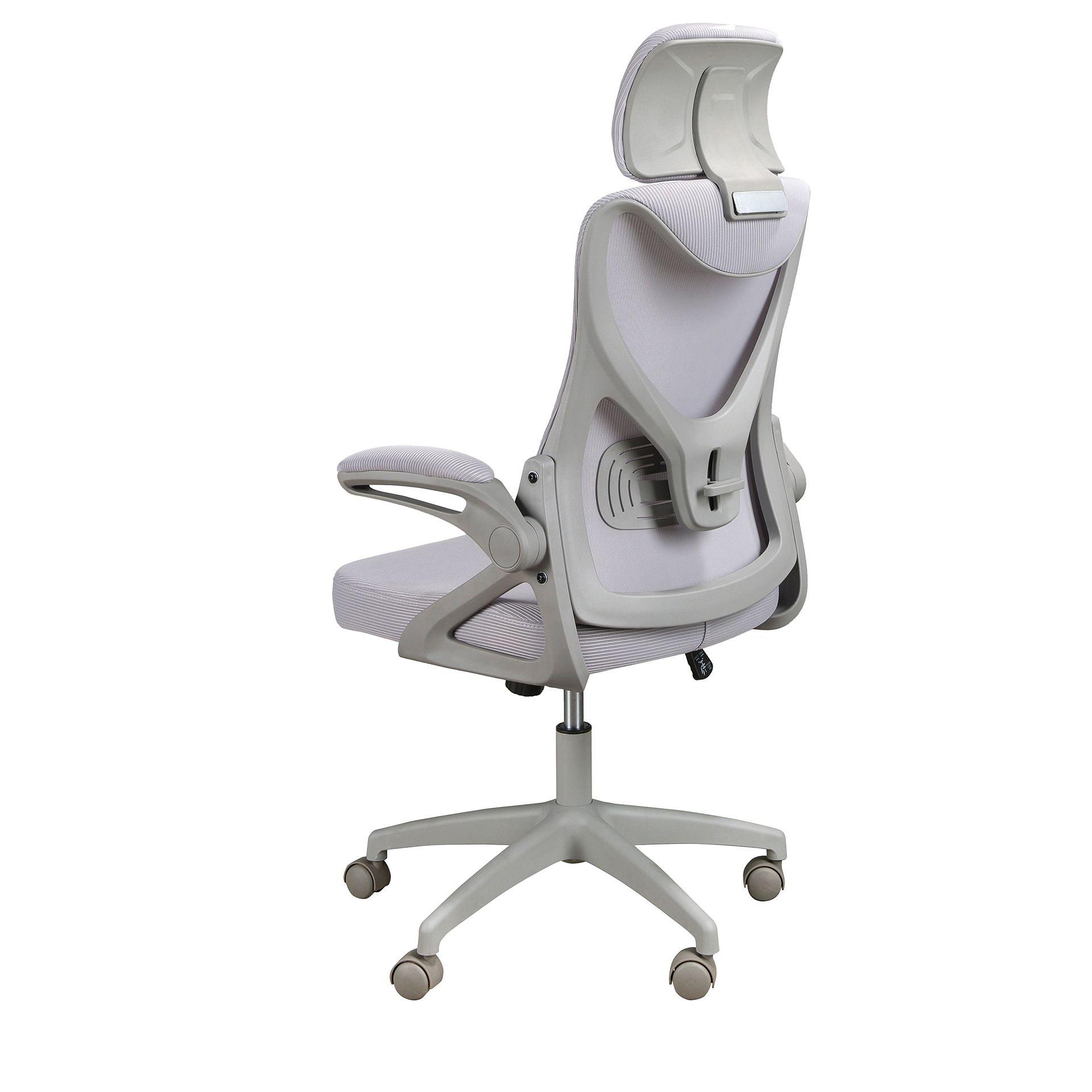 Swiveling office chair fabric gray 6