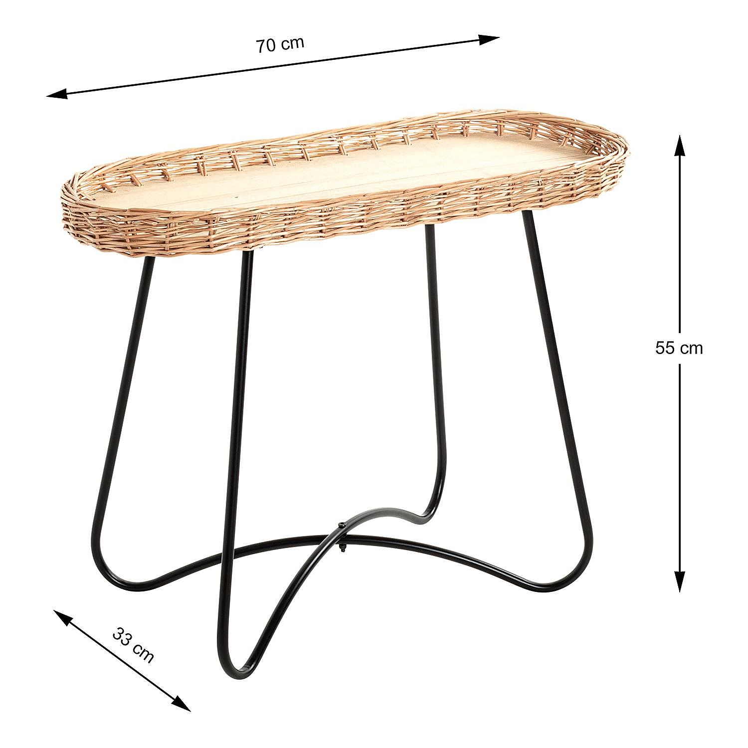 Side table Nybster Oval Beige / Black 2