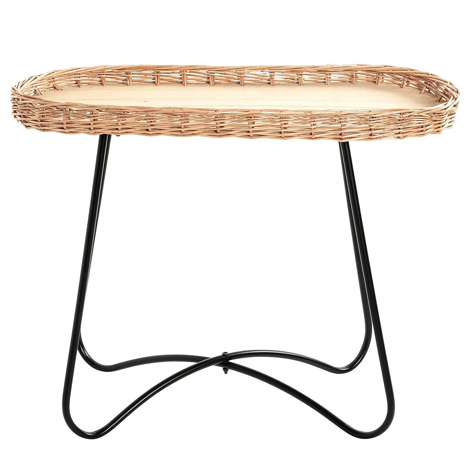 Side table Nybster Oval Beige / Black 1