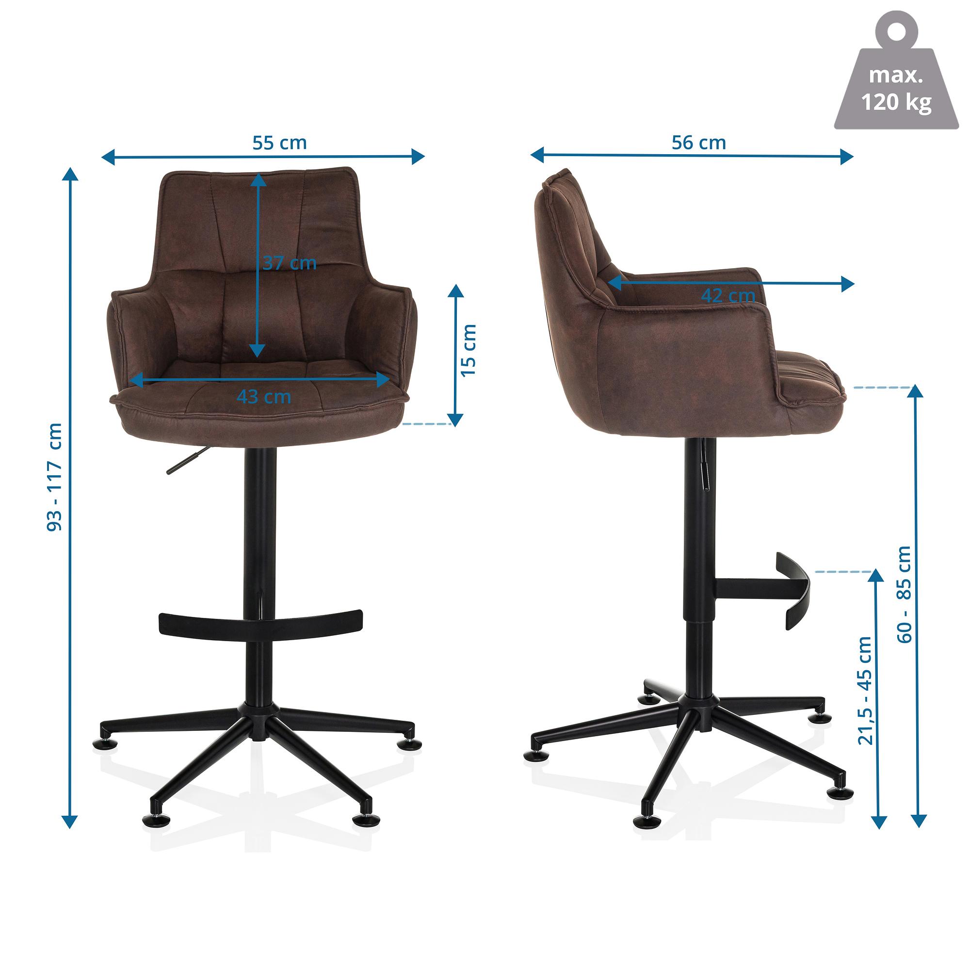 SOLAO LIFE HIGH Barstuhl Stoff Braun 4