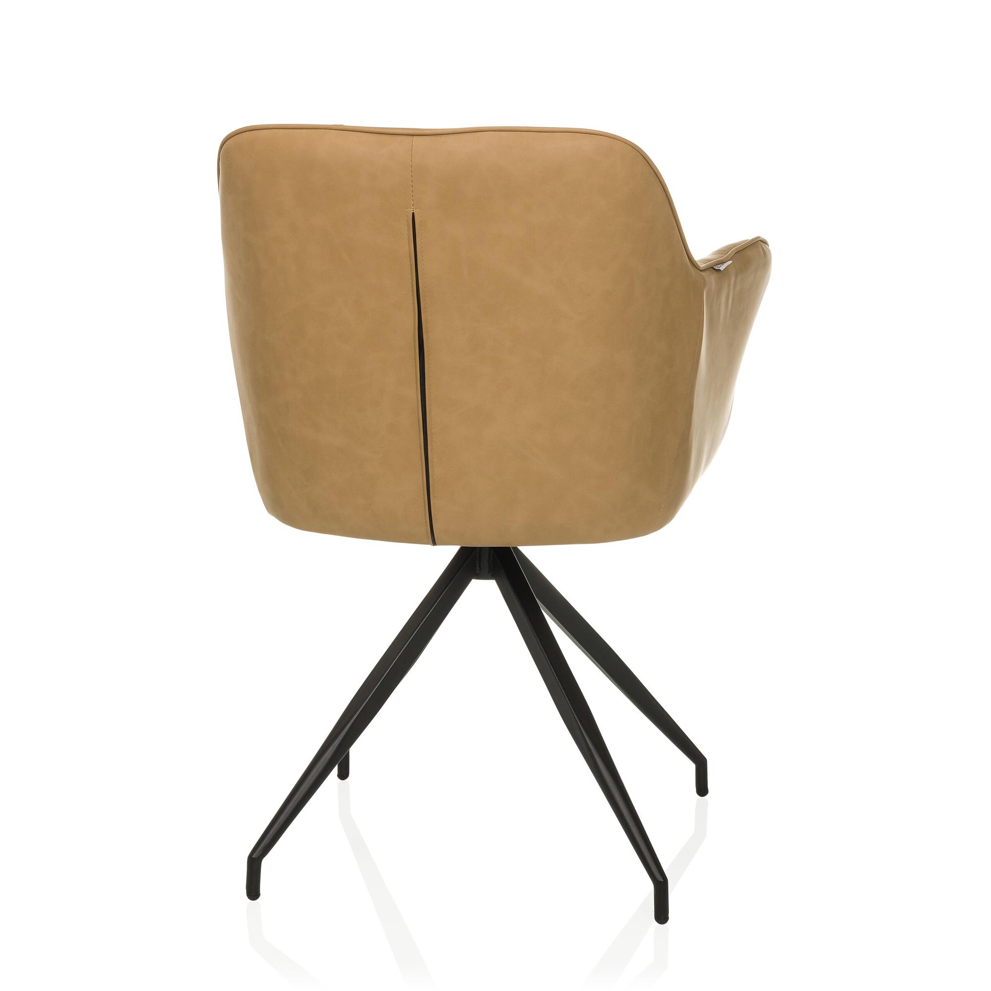 ELVERUM SPU Dining chair Faux leather Light brown 8