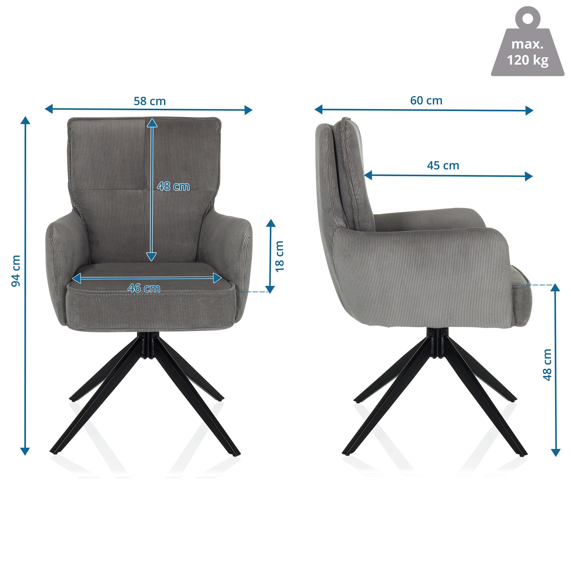 TARUGO Swivel chair Fabric Grey 4