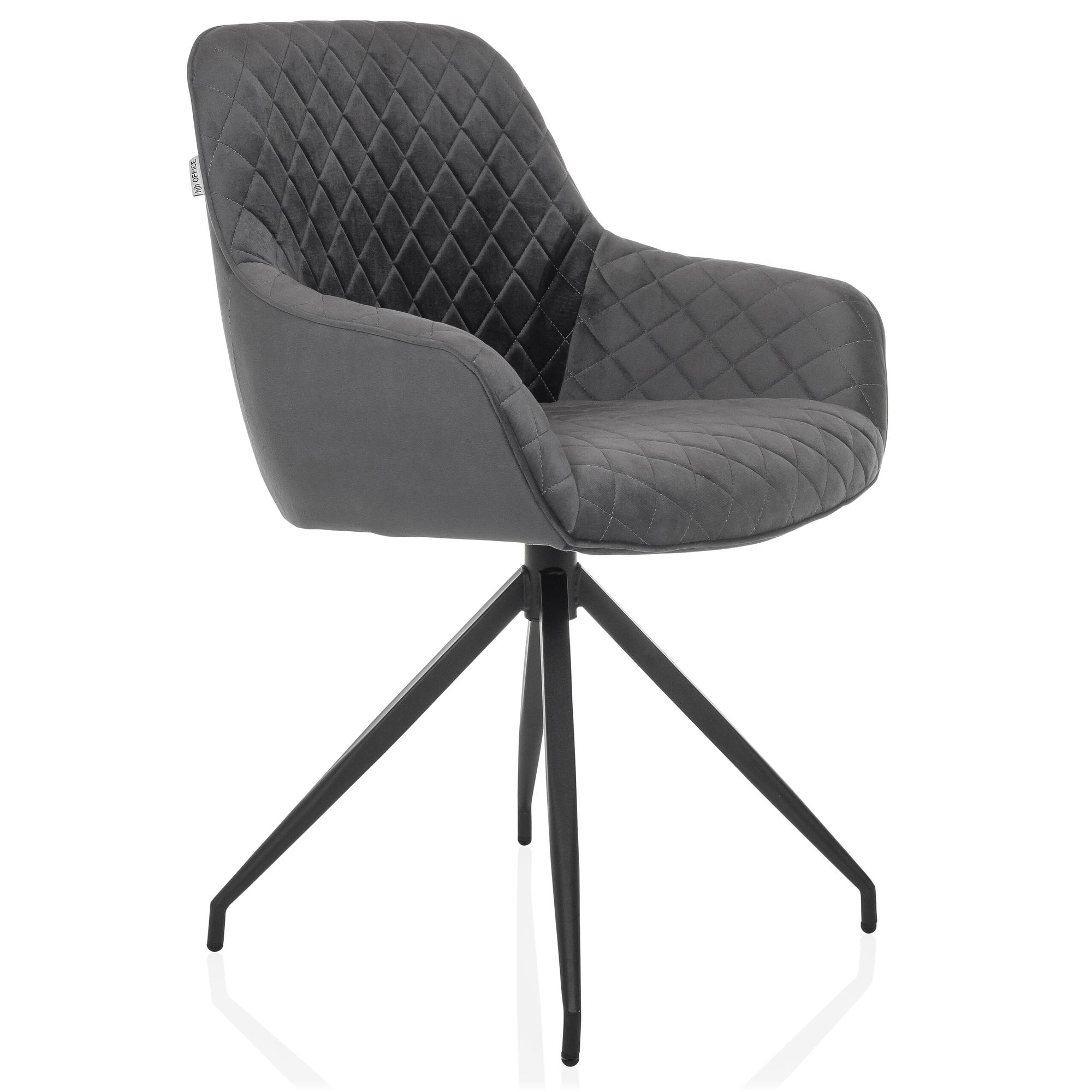 ELVERUM Dining Chair Velvet Grey 5