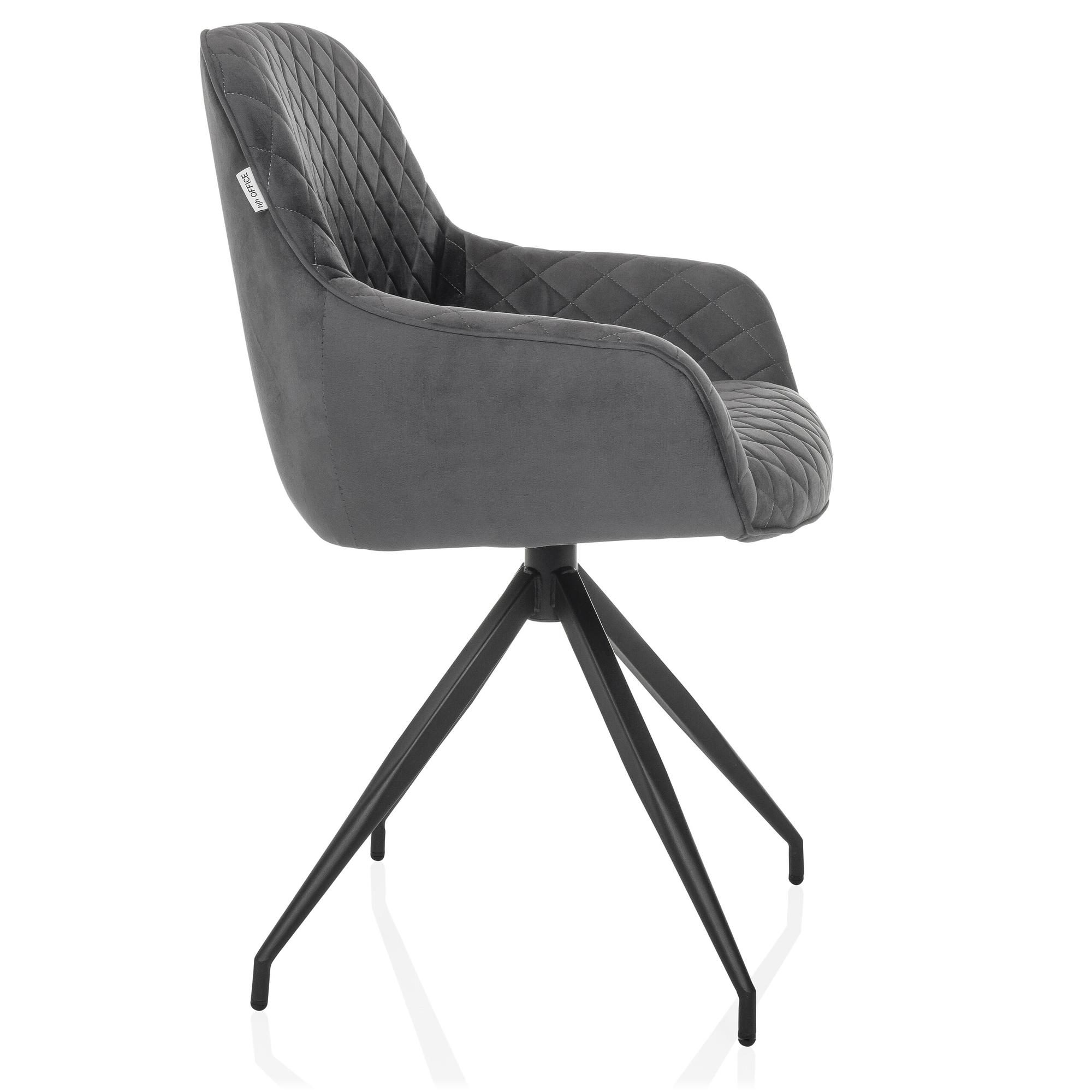 ELVERUM Dining Chair Velvet Grey 6