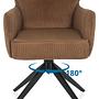 TARUGO Swivel chair Fabric Brown 1