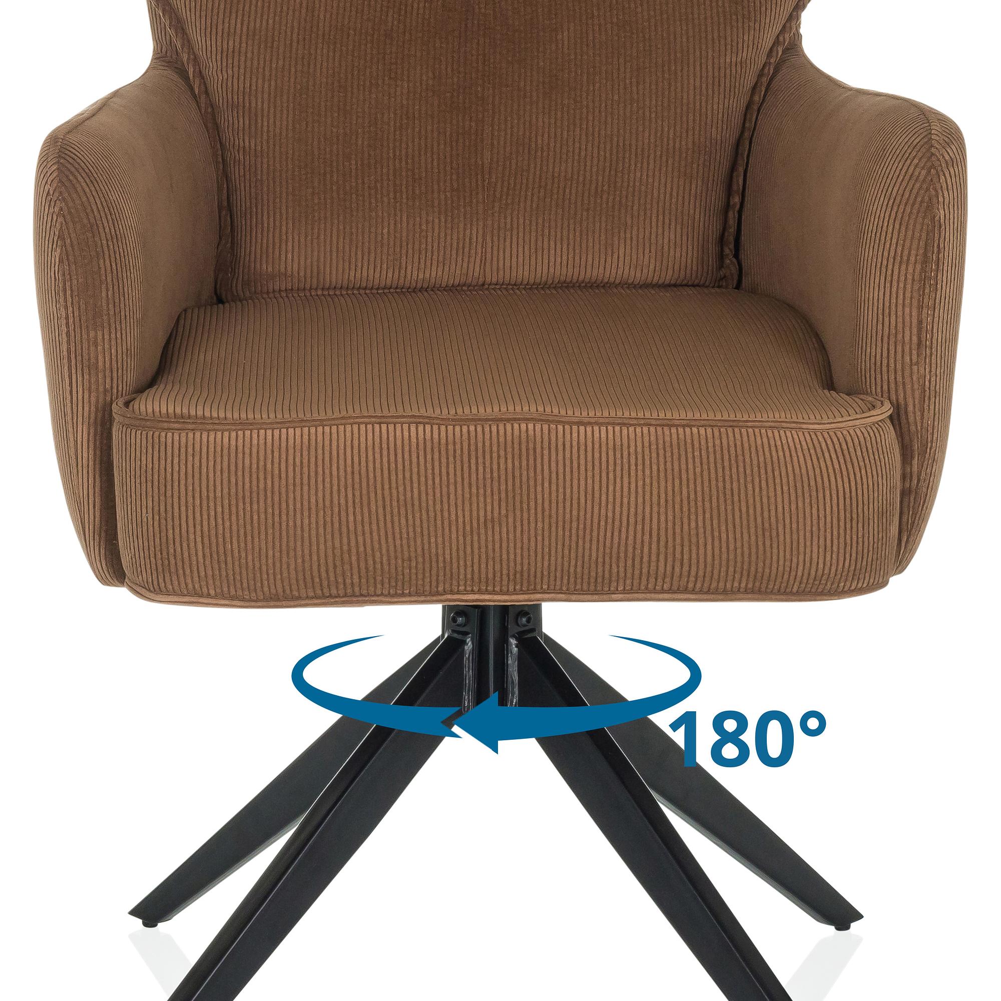 TARUGO Swivel chair Fabric Brown 1
