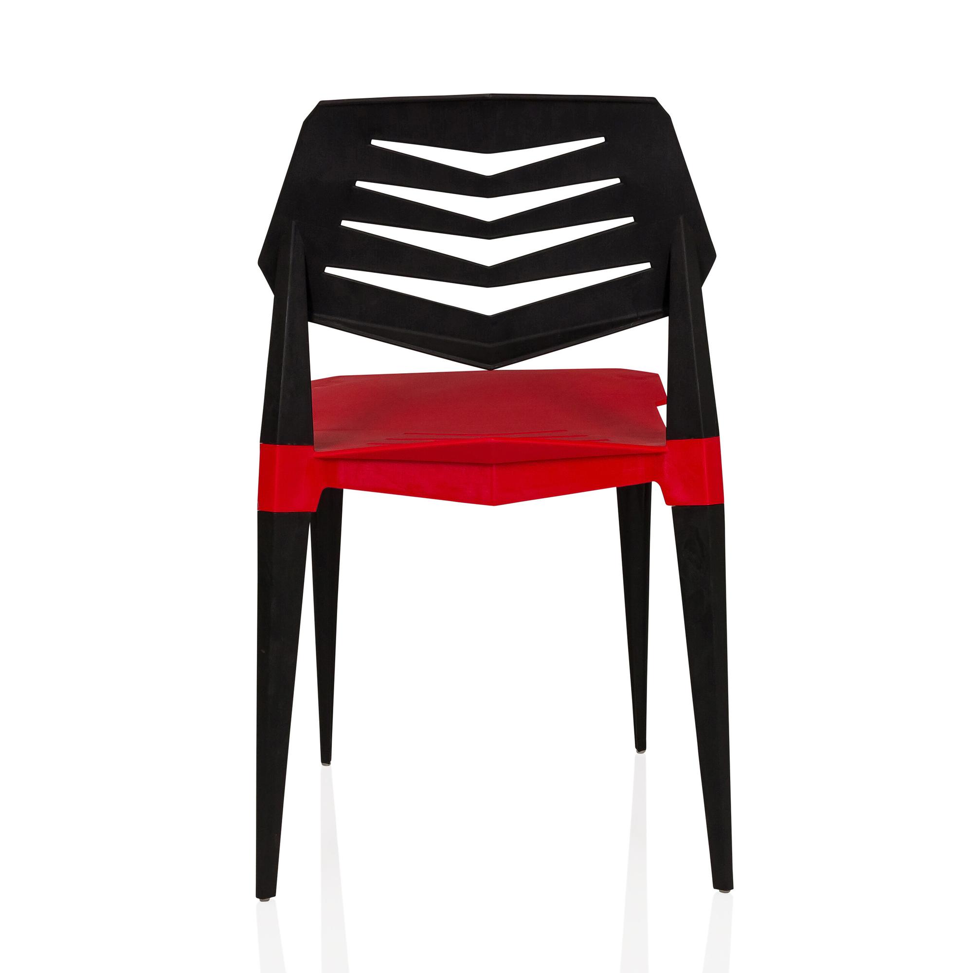 Flecharo Esszimmerstuhl Kunststoff Schwarz Rot 8