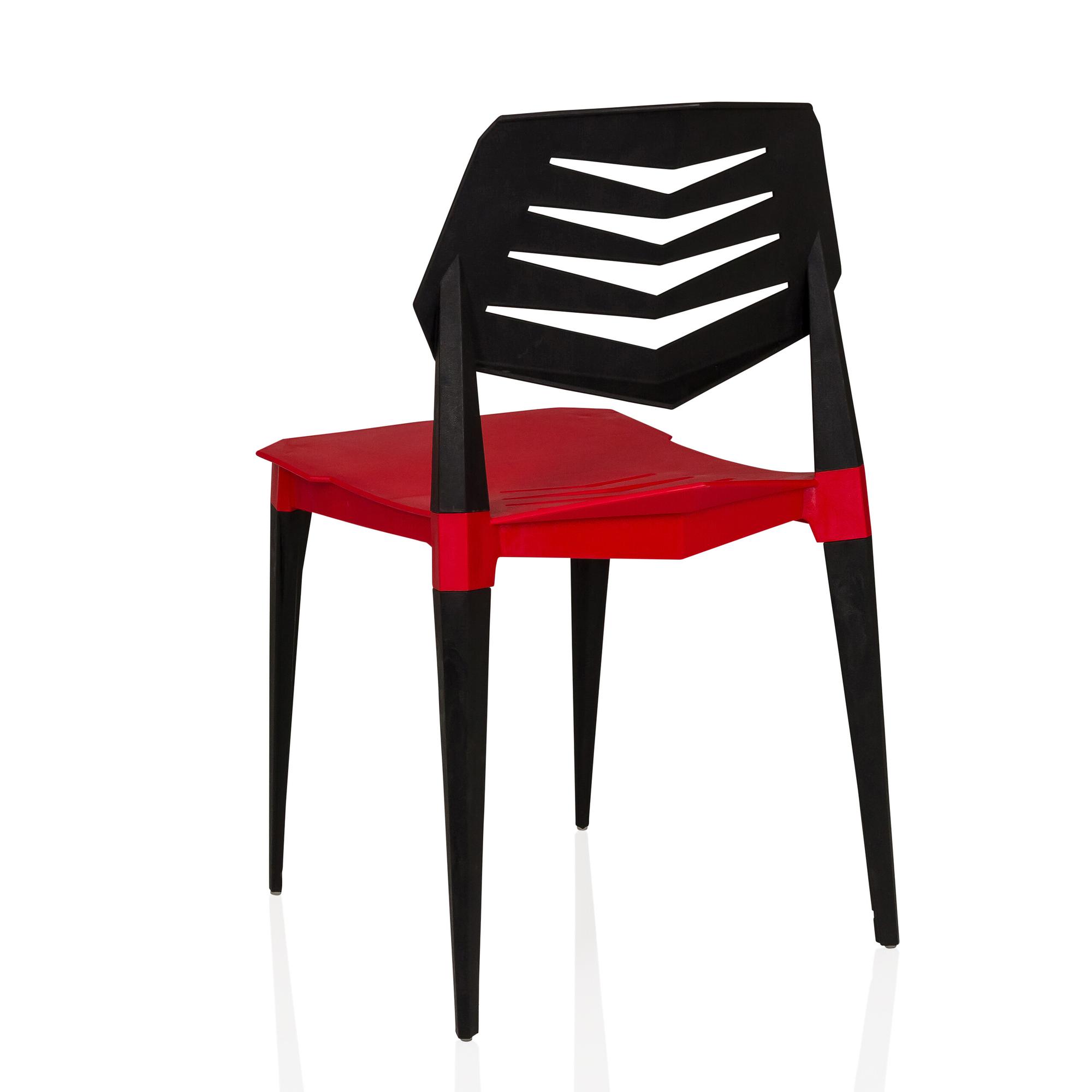Flecharo Esszimmerstuhl Kunststoff Schwarz Rot 9