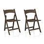 2x Travano Garden Chair Plastic Brown 0