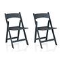 2x Travano Garden Chair Plastic Grey 0