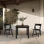 2x Travano Sedia da giardino Plastica Nero 2