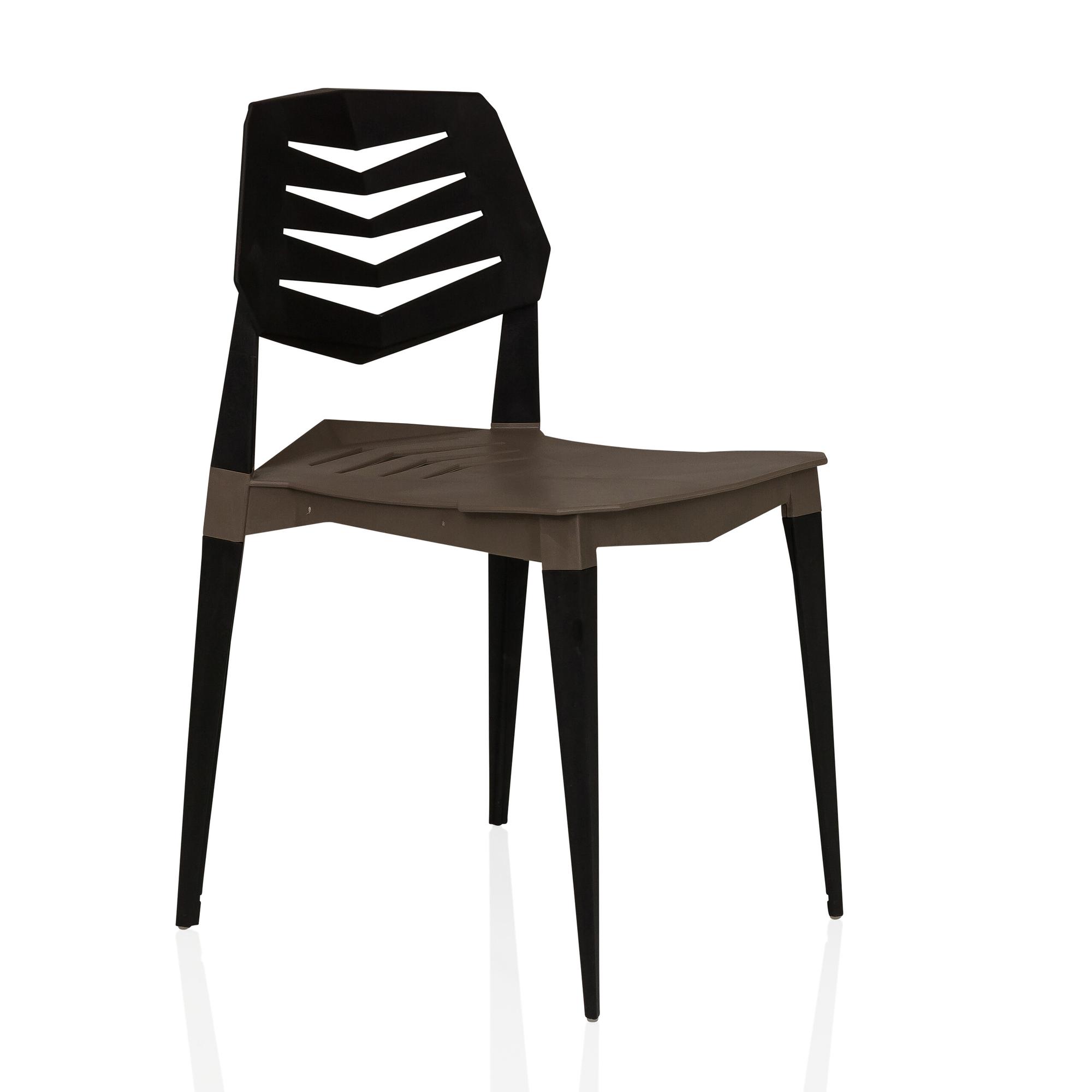 Flecharo Esszimmerstuhl Kunststoff Schwarz Braun 3