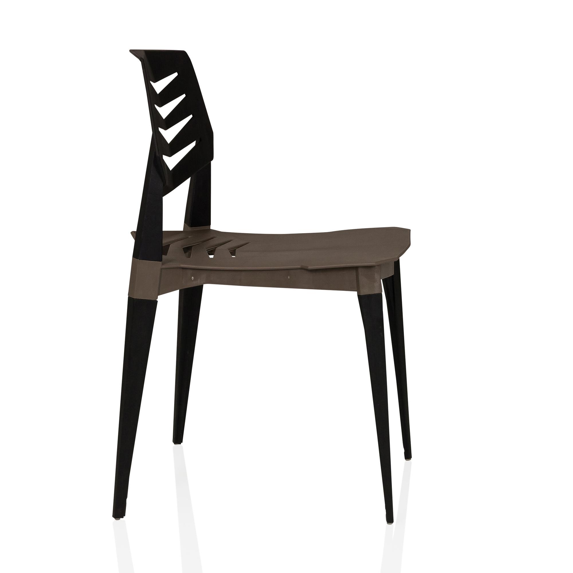 Flecharo Esszimmerstuhl Kunststoff Schwarz Braun 5