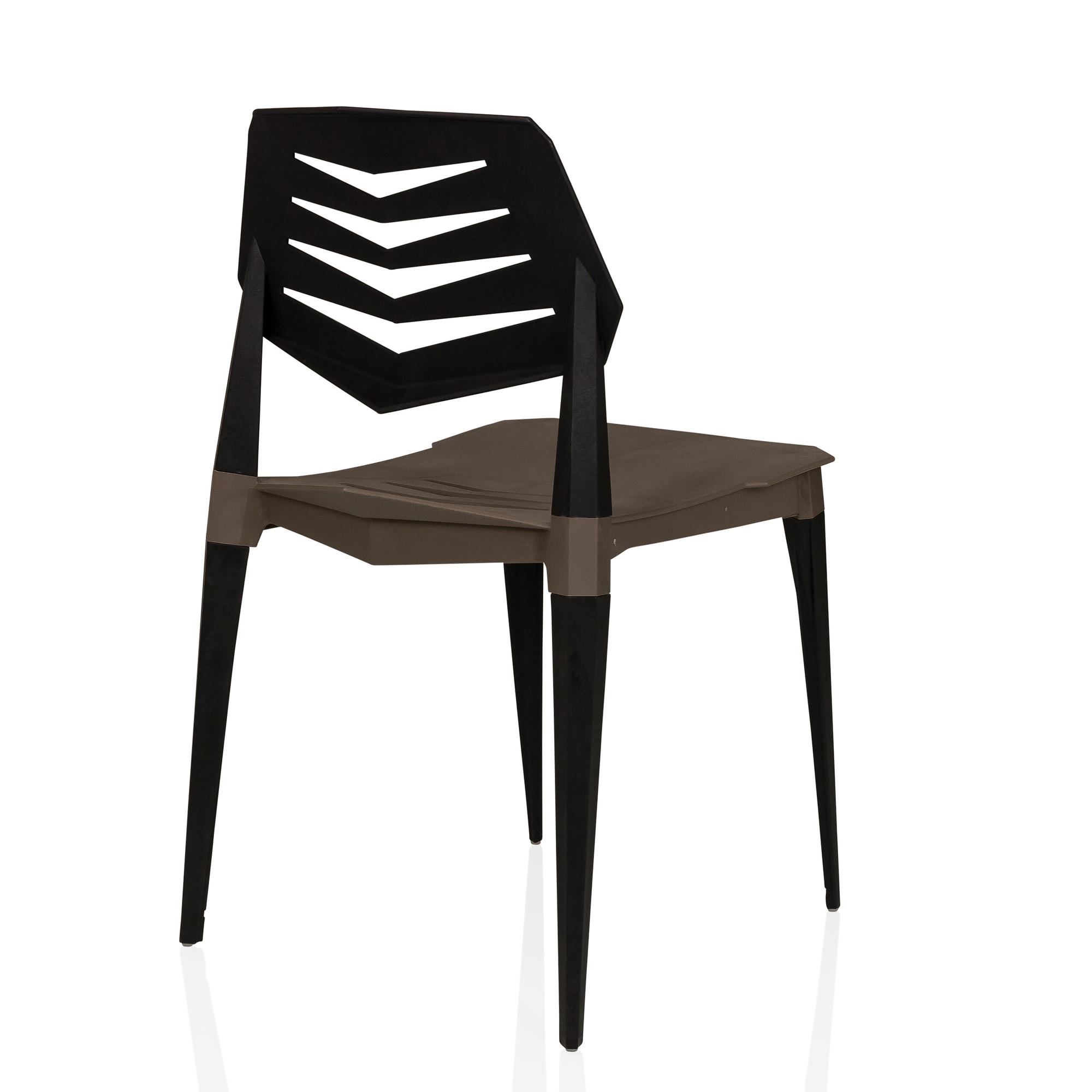 Flecharo Esszimmerstuhl Kunststoff Schwarz Braun 7