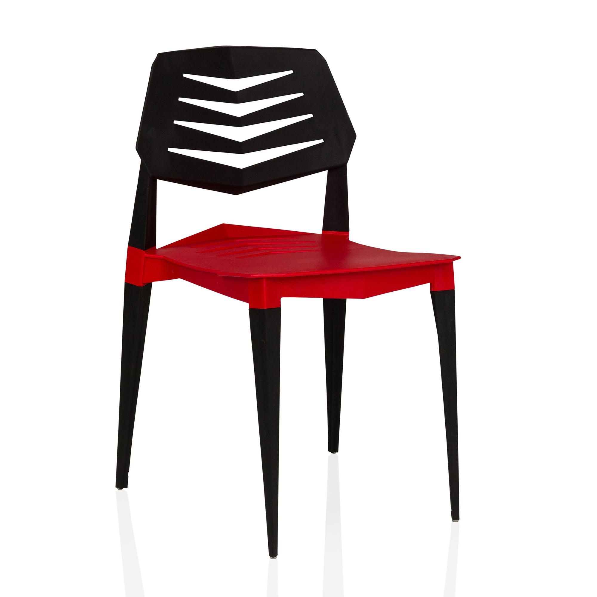 Flecharo Esszimmerstuhl Kunststoff Schwarz Rot 0