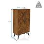 Highboard / Chest of drawers SANTJAGO WOOD HIGH 63x32x117 cm 2 doors Solid fir hjh LIVING 5