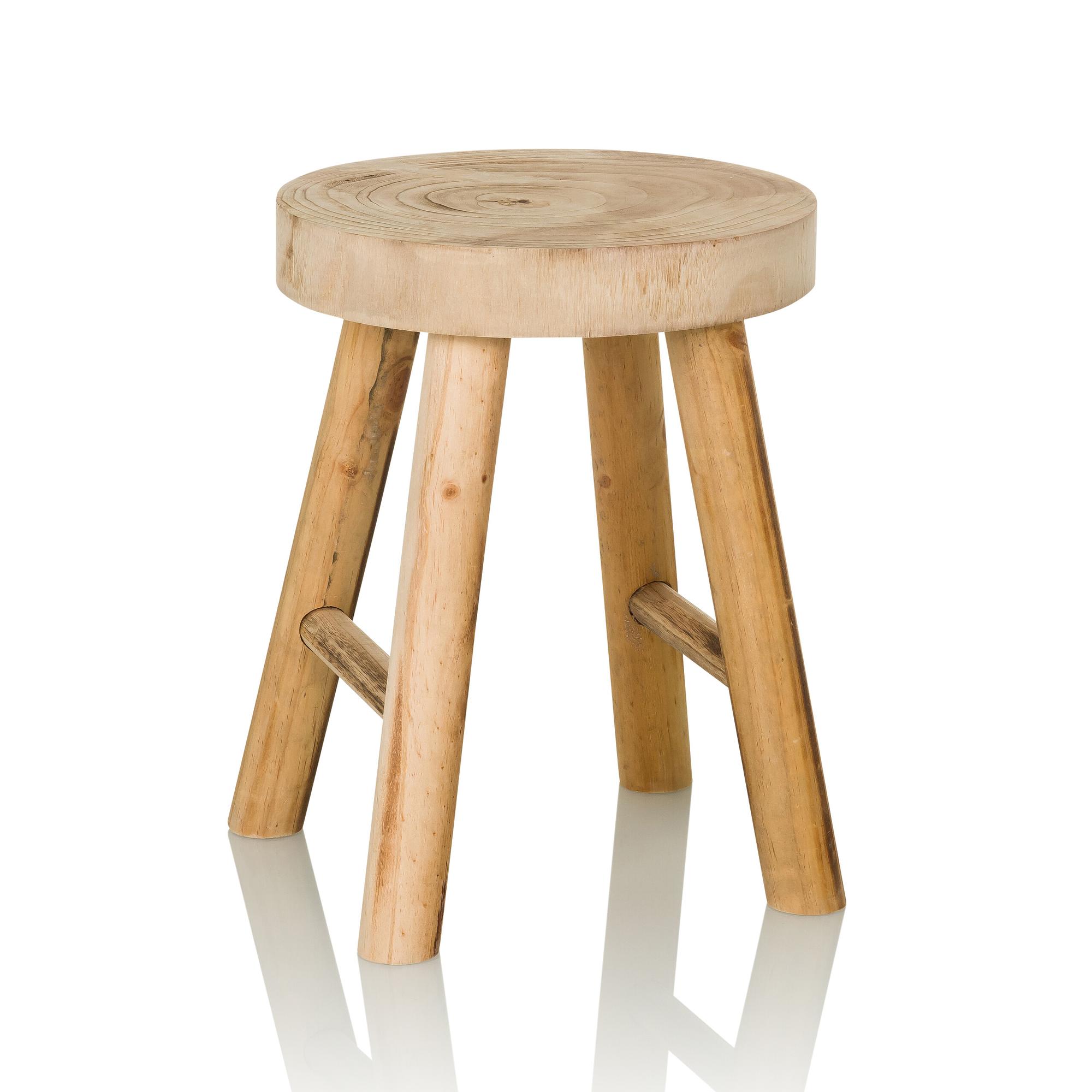 RUSTIKO W Hocker Paulownia-Holz 6