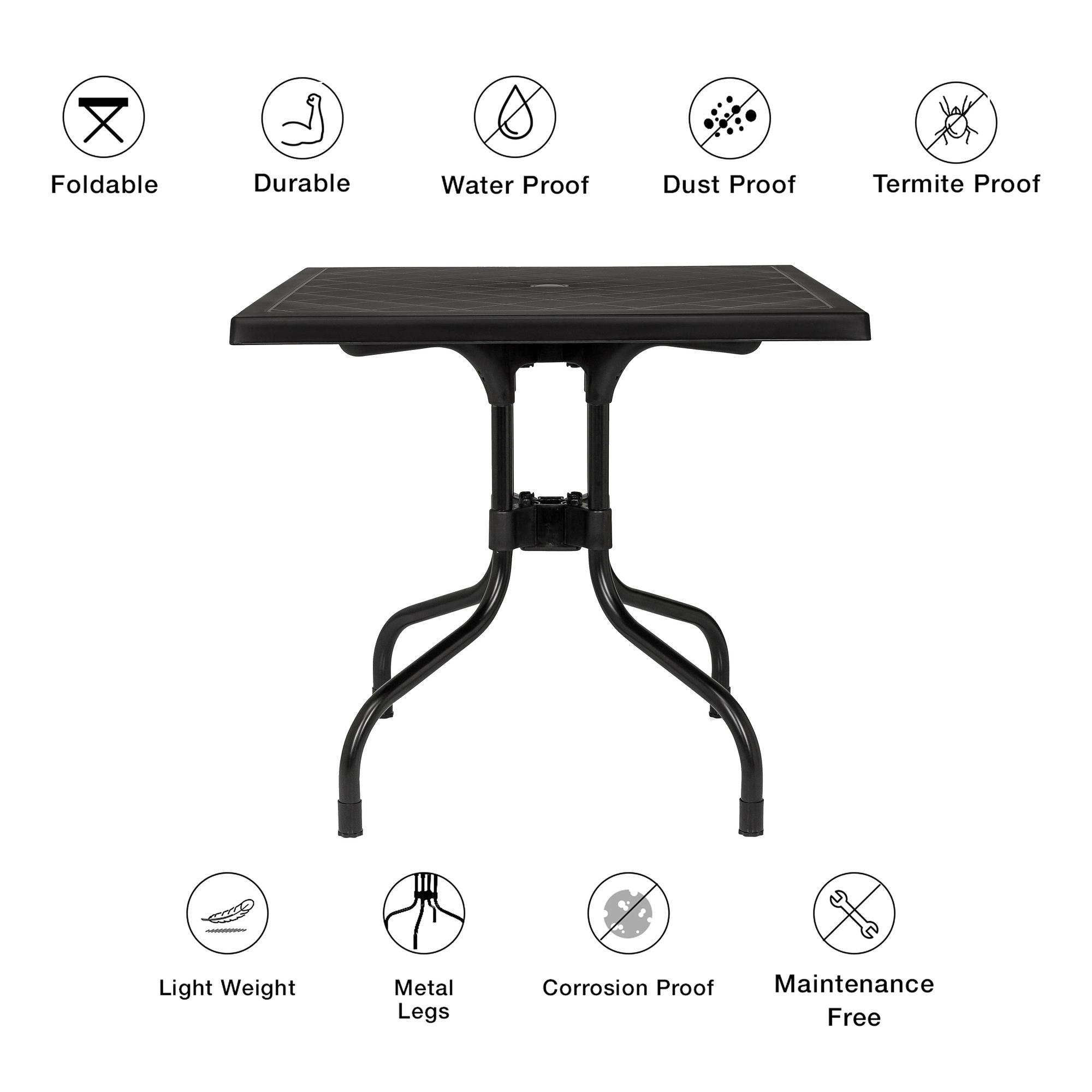 Travano T1 Gartentisch Kunststoff Schwarz 1