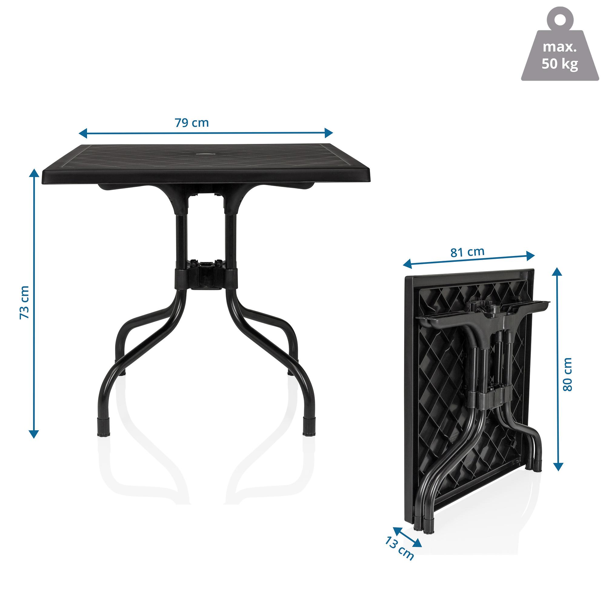 Travano T1 Gartentisch Kunststoff Schwarz 4