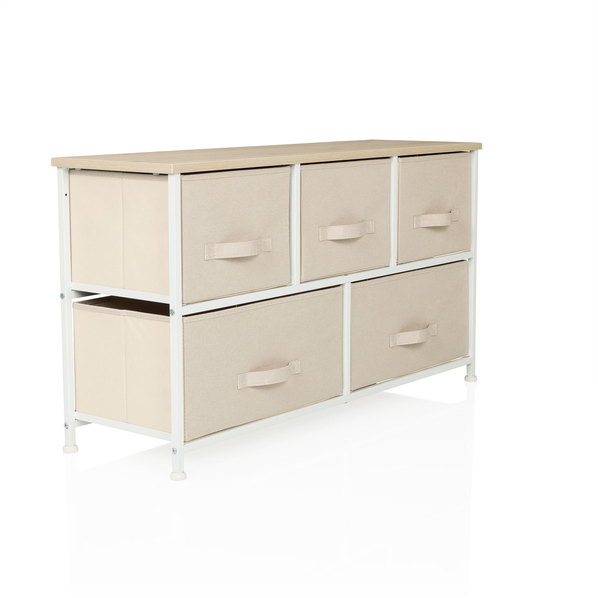 FOLDAR Kommode mit 5 Fächern Beige 5