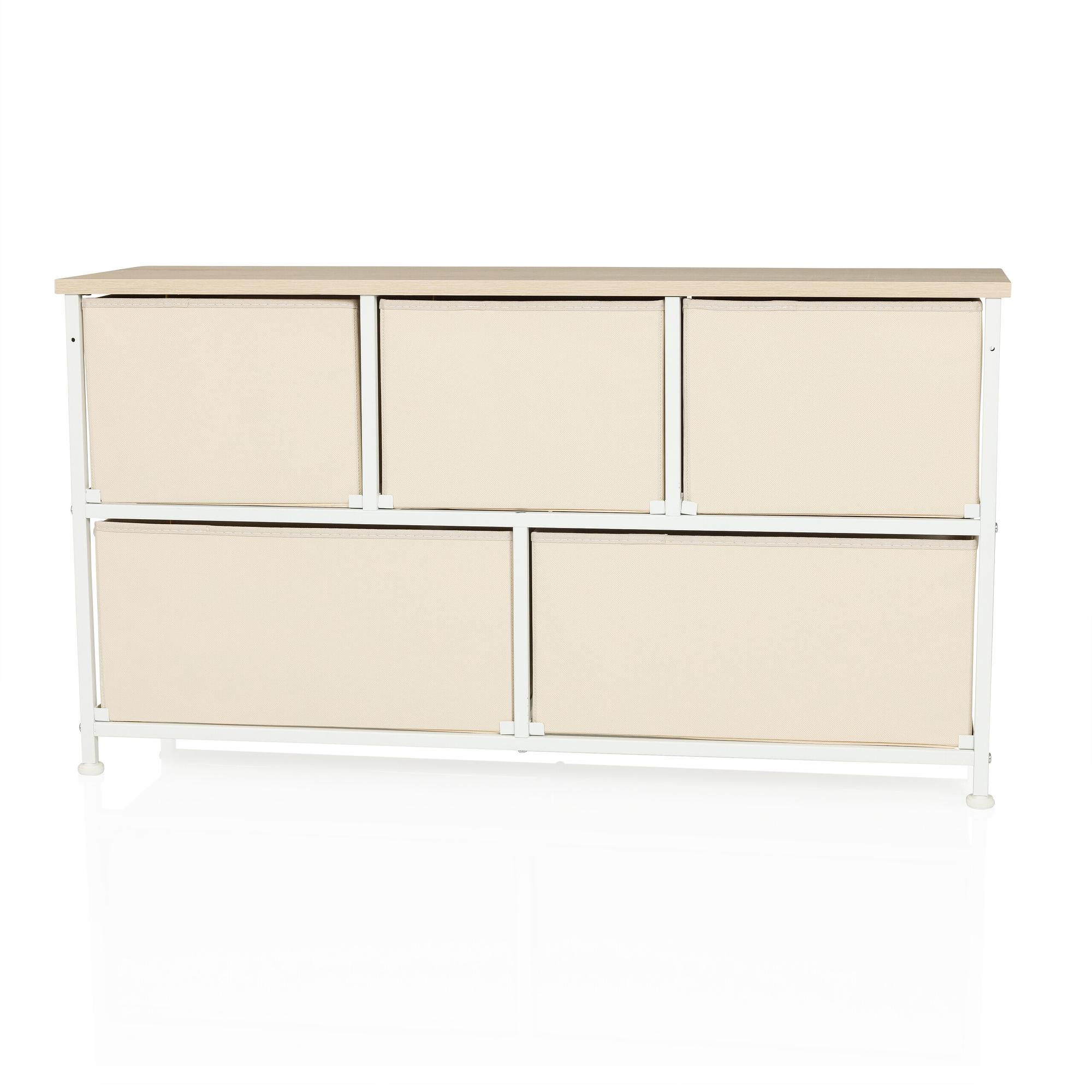 FOLDAR Kommode mit 5 Fächern Beige 9